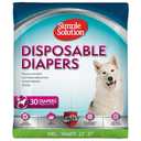 Simple Solution Dog Diapers Female, Dog Diapers, Potty Training, Super Absorbent, Breathable, Wetness Indicator for Urination, 2237 Inch Waist, (XXL, 30ct)