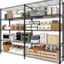 GarveeLife 70" H Storage Shelves L-Shaped 1325 LBS Heavy Duty Metal Shelving 5-Tier Wire Shelving for Corner Storage Rack Adjustable Pantry Shelf for Kitchen Pantry, 70.5" H x 59" W x 13.8" D