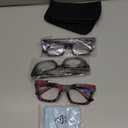 3 Pack Oprah Style Reading Glasses for Women Blue Light Blocking Computer Square Readers with Spring Hinge (Mix Color-10, 1.25, x)