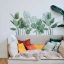 2 x Tortoiseshell Leaf Wall Stickers, Vinyl Wall Decals Peel and Stick, Removable Wall Murals Plant Wall Decors for Bedroom Living Room Nursery Classroom