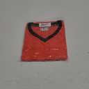 Pullonsy American Football Jerseys for Men Unisex Replica Plain Workout Sport Game Shirts Casual Outwear (Black Stripe-orange Jersey), XL