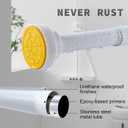 Thestoa Shower Curtain Rod Adjustable 43-66 inch, 1"Diameter Spring Tension Curtain Rod No Drill, Anti-Rust Non-Slip Shower Rod, White Shower Curtain Rod for Bathroom Tension