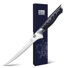 7 Inch Fillet Knife, Japanese Super Steel Boning Knife, Professional Ultra Sharp Fish knife with K133 Ergonomic Handle, Black Tortoise Genbu Series