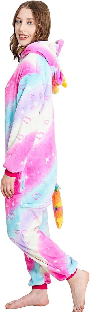 Unisex Unicorn Costumes Pyjamas, Adult Women Men Animal Cosplay Onesie (Small, Galaxy Love)