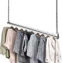 Adjustable Hanging Closet Rod, Extender Hanging Rod, Closet Hanging Organizer, Heavy Duty Closet Bar, Hanging Rod (1 Pack, Chrome)