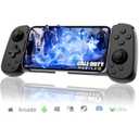 Crotrain Wireless Gamepad Controller for iPhone 17/16/15/14/iPad/iOS/Galaxy S25/24/23/Android/Tablet, Phone Game Controller for Xbox Cloud Gaming/PS Remote Play/Call of Duty Mobile/Genshin/Roblox/Diablo (D6-Normal Version, Black)