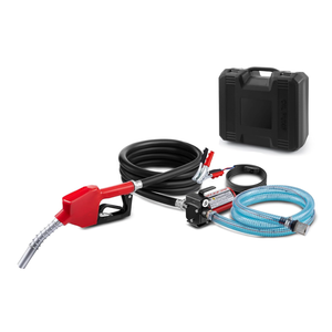 12V Reversible Fuel Transfer Pump Kit, 10 GPM Self-Priming Diesel & Gasoline Pump, Explosion-Proof Portable Fuel Pump with Auto Shut-Off Nozzle, Hose & Carry Case for Tractor, Truck, Generator