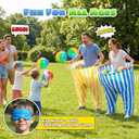 133 PCS Granny Pants Outdoor Game 2 Pack with 16 Balls, Granny Pants Yard Game Easter Games Set, Giant Pants Ball Catch Game for Kids Adults Backyard Field Day Carnival Birthday Party Family Reunion