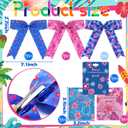 Sureio 15 Set Bohemia Hawaiian Hair Bows Clips 7 Inch Pink and Blue Cartoon Hawaiian Party Favors Hibiscus Hair Clips for Girls Goodie Bag Stuffers Summer Birthday Tropical Hawaii Party Decorations