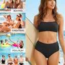 Tempt Me Women Mid Waist Bikini Bottoms - Full Coverage Bathing Suit Swim Bottom Swimsuit Swimwear