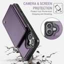 Vinich for iPhone 16 Wallet Case with Card Holder, RFID Blocking Credit Slots Kickstand Shockproof Phone Cover Fit for iPhone 16 6.1" Purple