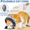 Cat Cone Collar Soft to Stop Licking, Adjustable, Foldable Lightweight Kitten Cones After Surgery Recovery for Cats & Kittens, Cat Cone Alternative, Easy Eating (Grey, L)