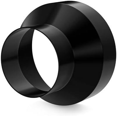 4 to 3 Inch Duct Reducer, Hon&Guan Galvanized Steel Duct Increaser 4 to 3 Duct Reducer for 3/4 Inch Duct, Inline Duct Fan, Grow Tent Ventilation System-Black.