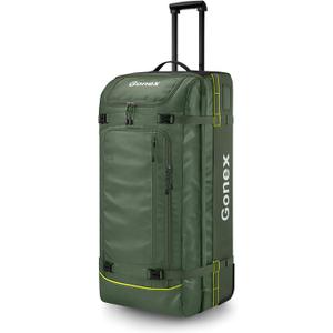 Gonex Rolling Duffle Bag with Wheels, 100L Water Repellent Large Wheeled Travel Duffel Luggage with Rollers 33 inch, Olive Green