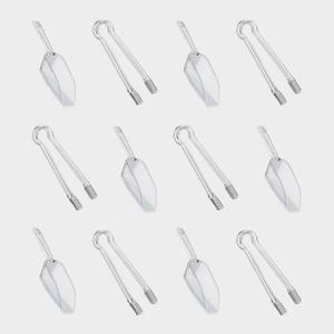 Plastic Ice Tongs and Scoops Mini Kitchen Tongs Utility and Ice Shovel Buffet Scoop for Cocktail Whiskey Tea Party Candy Dessert Buffet