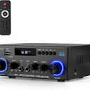 AK50MAX Stereo Audio Amplifier, 400W Home 2 Channel Bluetooth 5.0 Power Amplifier System, Home Amplifiers FM Radio, Echo, USB, SD Card, AUX with Remote Control Home Theater Audio Stereo System