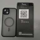 TOCOL for iPhone 15 Case, Full Camera Protection, Built-in Magnetic Ring, Compatible with Magsafe, Drop Protection, Translucent Matte Phone Case for iPhone 15 6.1 inch (Black