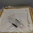 StorageWorks 2-Pack Underbed Storage Box with Bamboo Frame, 42L Flip-Top Under Bed Container for Blankets, Bed Sheets, Coverlets and Towels, Beige