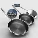 Hybrid Nonstick Frying Pans Set, 10"+11"+12" Frying Pan Skillet 3-Pieces Set, Stay-Cool Handle, PFAS-Free, Dishwasher and Oven-Safe, Suitable for All Types of Cookers, Including Induction (KJ1)