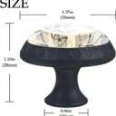 4 Pcs 1.37" Round Cabinet Knobs Flowers on Vintage Wooden Boards Kitchen Cupboard Knob Black Drawer Hardware Pulls Dresser Handle with Screws Furniture Decoration