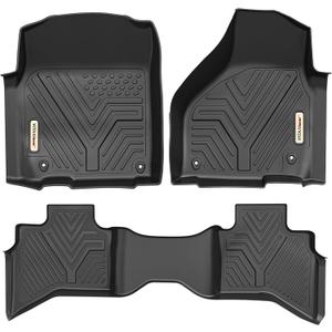 YITAMOTOR Floor Mats Fit for 2019-2024 Ram 1500 Classic Quad Cab, 2012-2018 Dodge Ram 1500 Quad Cab Only, Black