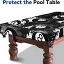 MABOZOO 8 Ball Pattern Billiard Pool Table Cover, Waterproof and Tearproof Snooker Table Cover for PoolTable, Indoor/Outdoor Pootable Accessories for Protecting Felt