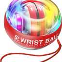 Wrist Trainer Ball Auto-Start Gyroscopic Forearm Exerciser Gyro Ball for Strengthen Arms, Fingers, Bones and Muscles (Red with LED light)