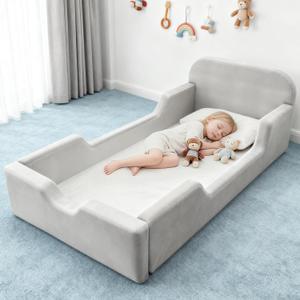 Toddler Floor Bed, No Assembly Needed - Super Soft Full Foam Kids Bed with Removable Washable Cover for Ages 3-5 (61.8"x31.5"x18.9")