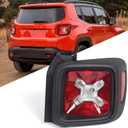 FIONE Tail Light Assembly Compatible with Jeep Renegade 2015-2022 Black Bezel Taillight Rear Lamp Right Passenger Side RH