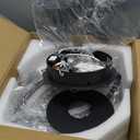 35'' Bladeless Ceiling Fan with Lights Remote Control, Modern Low Profile Ceiling Fans with Lights, Dimmable 3 Color 6 Speeds Flush Mount LED Ceiling Fan for Bedroom, Living Room - Black