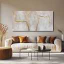 Gold Canvas Wall Art Branch Wall Decor Abstract Pictures Framed Arts Pink Artwork 24"x48"