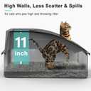 AIPERRO Stainless Steel Litter Box | XL Enclosed Cat Litter Boxs with Lid for Big Cats | High Sided, Anti-Urine Leakage | Non-Stick Bottom & Includes Litter Mat & Metal Scoop (Dark Gray)
