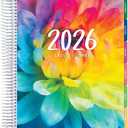 DELUXE 2026 Planner, 8.5"x11": 14 Months (November 2025 - December 2026), Includes Page Tabs, Bookmark, Planning Stickers, Pocket Folder Daily Weekly Monthly Planner Yearly Agenda (Rainbow Petals)