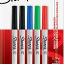 Sharpie 37675PP Permanent Markers, Ultra Fine Point, Assorted Colors, 5 Count, Pack of 4