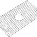 26.2 in. x 14.2 in. Centre Drain Sink Protector with Supersoft Silicone Feet in 304 Grade Stainless Steel