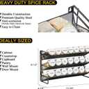 SpaceAid Spice Rack Organizer with 21 Spice Jars, 386 Spice Labels, Chalk Marker and Funnel Set for Cabinet, Countertop, Pantry, Cupboard or Door & Wall Mount - 21 Jars, 13.4" W 9" H, White