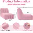 12 Pcs Inflatable Chairs Blow up Couch with Pump,Pink, 33.46 x 23.62 x 25.20 inches