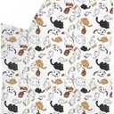 Cute Cats Kitty Kids Blanket Cartoon Animals Bedding for Girls Warm White Coral Fleece Throw Blanket for Bed and Sofa Vacuum Packaging