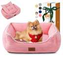 Zerbuger Orthopedic Dog Bed for Medium Dogs,Dog Sofa Beds Supportive Foam Pet Couch Bed with Removable Washable Mat and Nonskid Bottom (Medium, Pink)