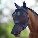 Harrison Howard CareMaster Horse Fly Mask Long Nose with Ears Full Face Black Large Full Size