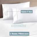 SlumberWell 4 Piece Sheet Set Queen Size, 100% Egyptian Cotton, 12 Inch Deep Pocket, Breathable Cooling & Super Soft Hotel Bed Sheets, White Solid