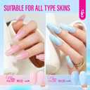 3 x CHUCHU Gel Nail Polish for Manicure: Pink and Blue Jelly Colors UV Nail Polish - 8ml Duo Gel Polish Neutral for Women Beginners Nail Enthusiasts - Summer Spring Home Nail Art Design Salon Gift Winter