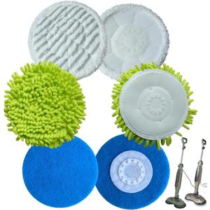 S7000 Replacement Steam Mop Pads for Shark S7001 S8201 S7000AMZ S8001 S7000 S7001TGT S7005 S7020 steam and Scrub mop Frosted Pad with Serrated Locator Ring6Pack (2green2gray2blue)