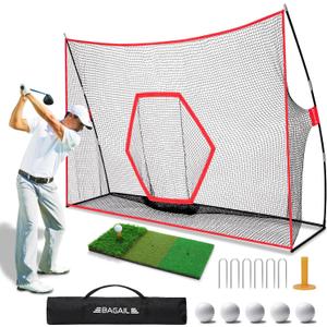 BAGAIL G9 Max Heavy Duty Golf Practice Net with Tri-Turf Mat, Portable with Carry Bag - Driving, Chipping Nets for Backyard, Outdoor, Indoor