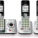 VTech CS6529-3 3-Handset Expandable Cordless Phone with Answering System-Caller ID/Call Waiting & Backlit Display/Keypad, Silver