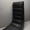 The Crew Furniture Kids & Teens Classic Video Rocker Gaming Chair  Lightweight Ergonomic Floor Rocker in Black on Black with Easy-Clean Faux Leather & Mesh