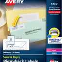Avery Send & Reply Piggyback Mailing Labels 0, 1 x 3, Pack of 240 (5735) (One Size)