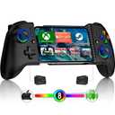 Mocagen Mobile Gaming Controller, MC2 Phone Controller for iPhone/Android/Switch/Oled/Switch 2 with Programmable/Hall Effect Joysticks & Analog Triggers/RGB Light (Xbox Layout-Black)