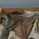 BATTILO HOME Large Brown Faux Fur Throw Blanket for Bed, Fall Fur Blanket and Throws, 60 x 80 Inches Super Soft Fuzzy Thick Warm Blankets for Couch, Reversible to Plush Velvet (60"x80")
