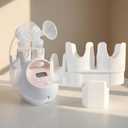 Breast Pump Bottle & Hose Holder for Spectra New S2 (Section)- Dual Bottle Organizer with Hose Wrap Arm, Space-Saving Design, Tool-Free Easy Installation (White, New Breast Pump)